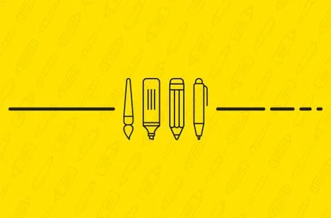 Back to school background with school supplies set, vector illustration. Stock Illustration