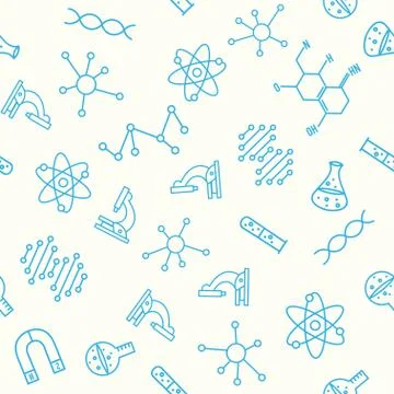 Back to school background. Science seamless pattern Stock Illustration