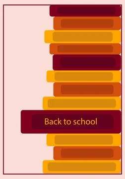 Back to School background with set of books. Education vector banner. Stock Illustration
