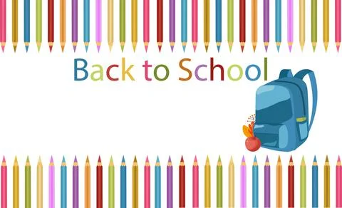 Back to School Background supplies. Stock Illustration