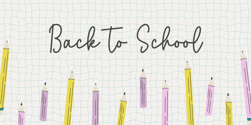 Back to school background with various pencils. Stock Illustration
