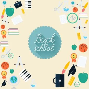 Back to school background. Vector Illustration, eps10, contains transparencie Stock Illustration