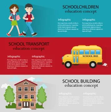 Back to school backgrounds set Stock Illustration