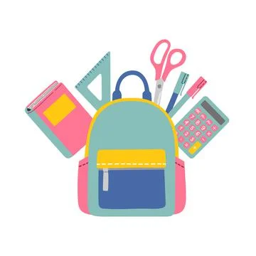 Back to school backpack vector and illustration Stock Illustration