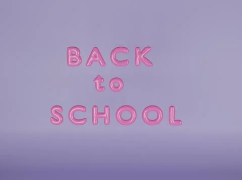 Back to school. Balloon pink letters. Stock Illustration