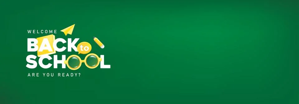 Back to school banner background layout decorate with school supplies on ch.. Stock Illustration