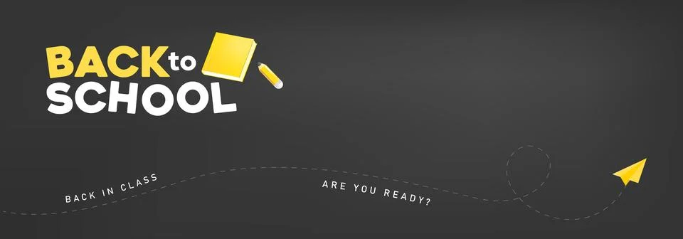 Back to school banner background layout decorate with school supplies on ch.. Stock Illustration