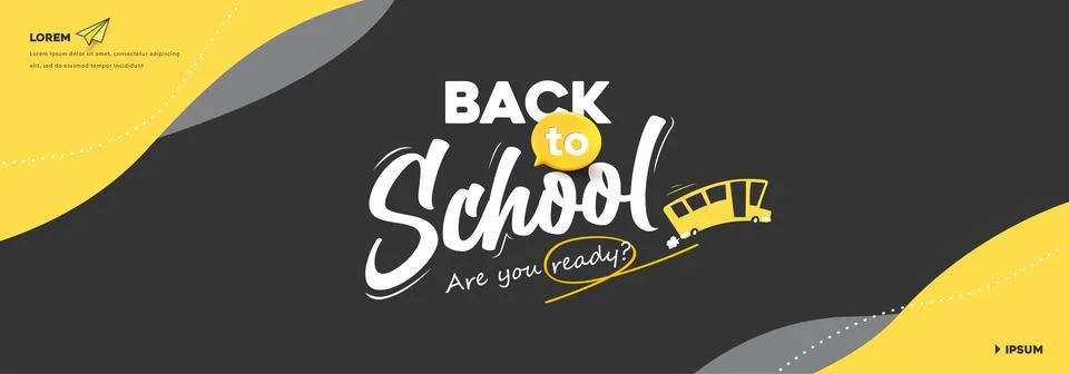 Back to school banner background layout decorate with Yellow school bus Stock Illustration