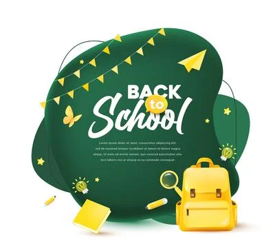 Back to school banner background layout decorate with school supplies Stock Illustration