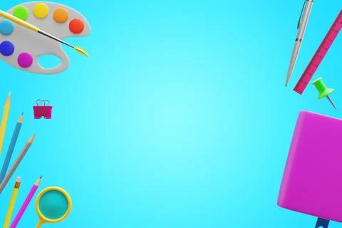 Back to school. Banner cartoon elements. Stock-Illustration