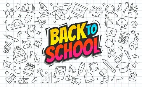 Back to School Banner Concept. Stock Illustration