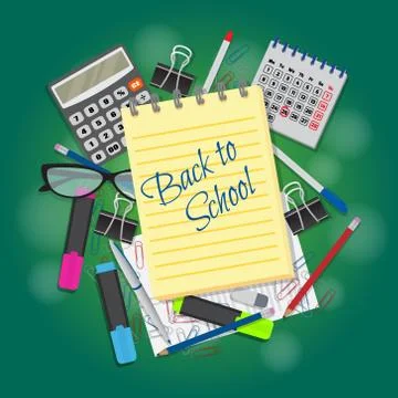 Back to school banner. Deisgn template to school begining offer. Collection o Stock Illustration