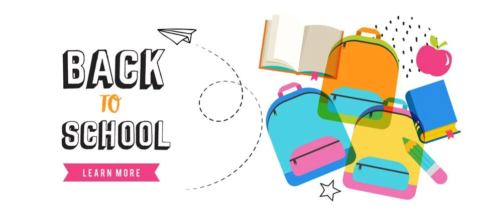 Back to school banner design Stock Illustration