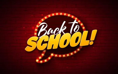 Back to School Banner Design with Speech Bubble Shape Light Bulb Billboard an Stock Illustration