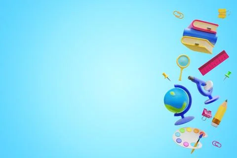 Back to school. Banner with education learning elements Stock Illustration