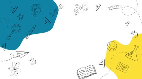 Back to School banner with frame from line art icons of education, science Stock Footage 313997770