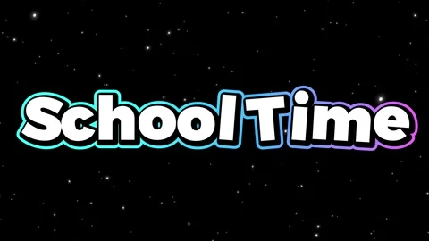 Back to school banner with glowing 3D text on starry background. Education and Stock Footage 340251058