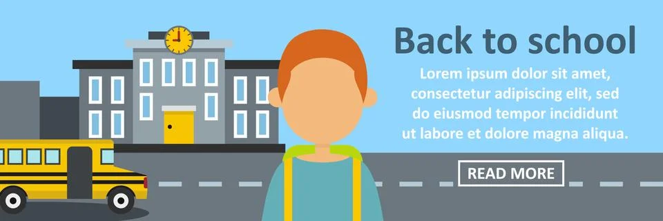 Back to school banner horizontal concept Illustrazione stock