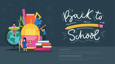 Back to school banner Stock Illustration