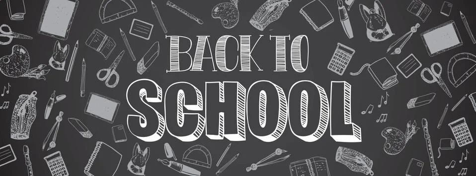 Back to school banner Stock Illustration