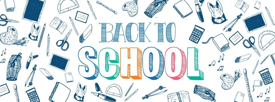 Back to school banner Stock Illustration