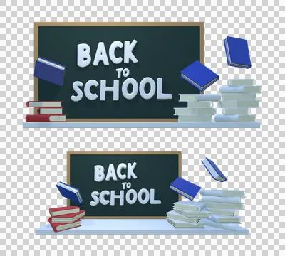 Back to School Banner Layout with Green Board Background, school class Stock Illustration