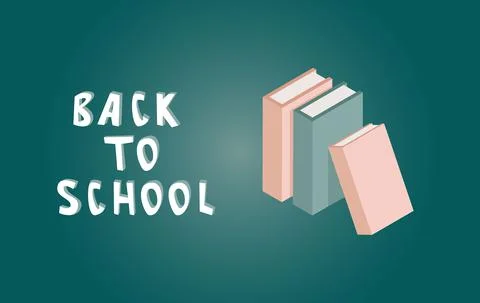 Back to school banner or flyer with books. Flat vector illustration. Concepts Stock Illustration
