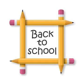 Back to School banner with pencil. Vector illustration. Stock Illustration