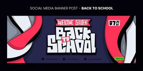 Back to school. Banner post template with typography of back to school and .. Stock Illustration