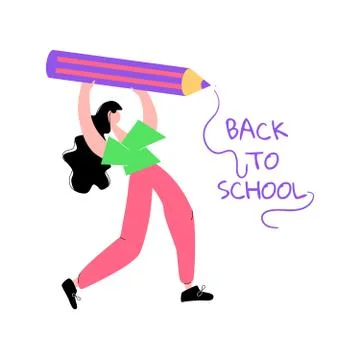Back to school banner, poster, flat design.  Stock Illustration