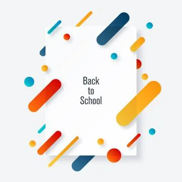 Back to school banner. School label Illustrazione stock