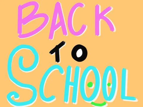 Back to school banner. Simple flat design with color doodle. Education flyer Illustrazione stock