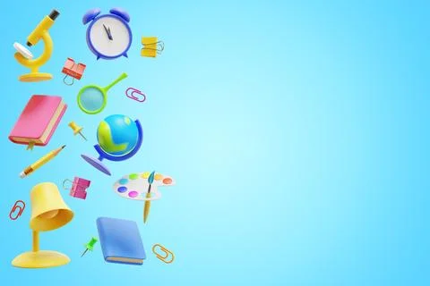 Back to school. Banner from student learning elements Illustrazione stock