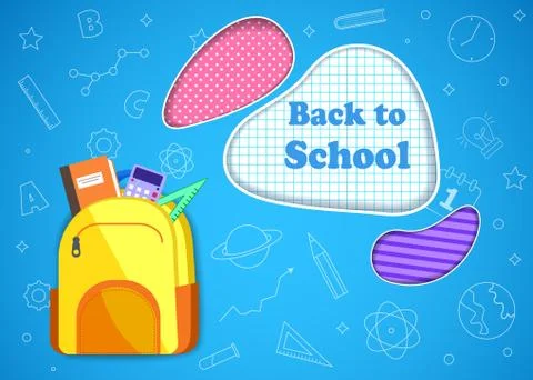 Back to school banner, vector banner set of schoolbags,back to school concept Stock Illustration