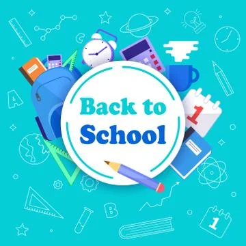 Back to school banner, vector banner set of schoolbags,back to school concept Stock Illustration