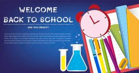 Back to School banner vector blue Stockillustratie