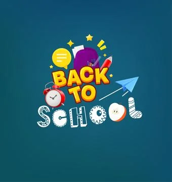 Back to school banner. Vector illustration with doodle and 3d elements Stock Illustration