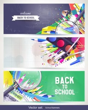 Back to School banners Stock Illustration
