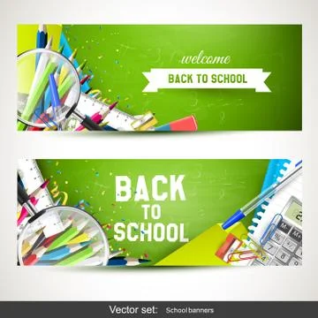 Back to School banners Illustrazione stock