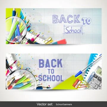 Back to School banners Stock Illustration