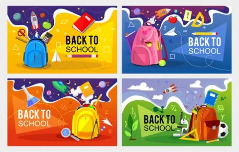 Back to school banners set Stock Illustration