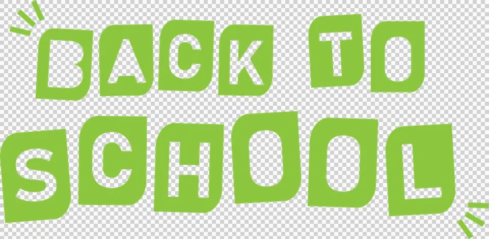 BACK TO SCHOOL is being shown in flat design with lime green blocks on 스톡 일러스트
