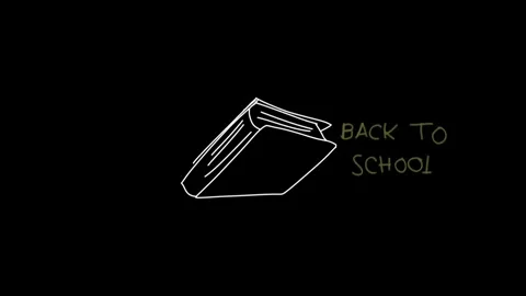 Back to school with a black background Stock Footage 341436408