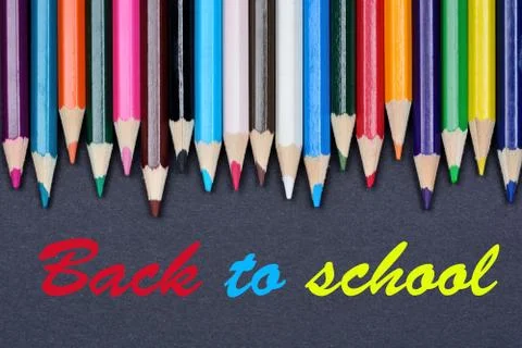 Back to school on black background Stock-Fotos