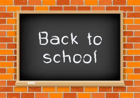Back to school blackboard brick Stock Illustration