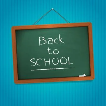 Back to school blackboard vector illustration, written with chalk. isolated f イラスト素材
