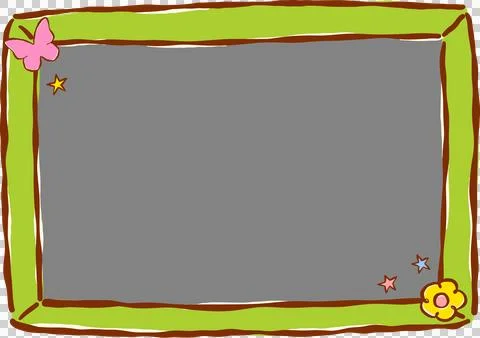 Back to School Blank Blackboard Cartoon Hand Drawn Stock Illustration
