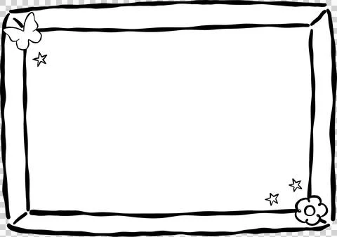 Back to School Blank Blackboard Outline Cartoon Hand Drawn Stock Illustration