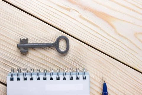 Back to school. Blank note pad, notebook with pen and glasses Stock Photos