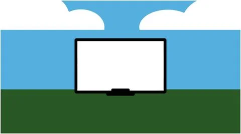 Back to School Blank white billboard sign in green field under sky with bil.. Stock Illustration
